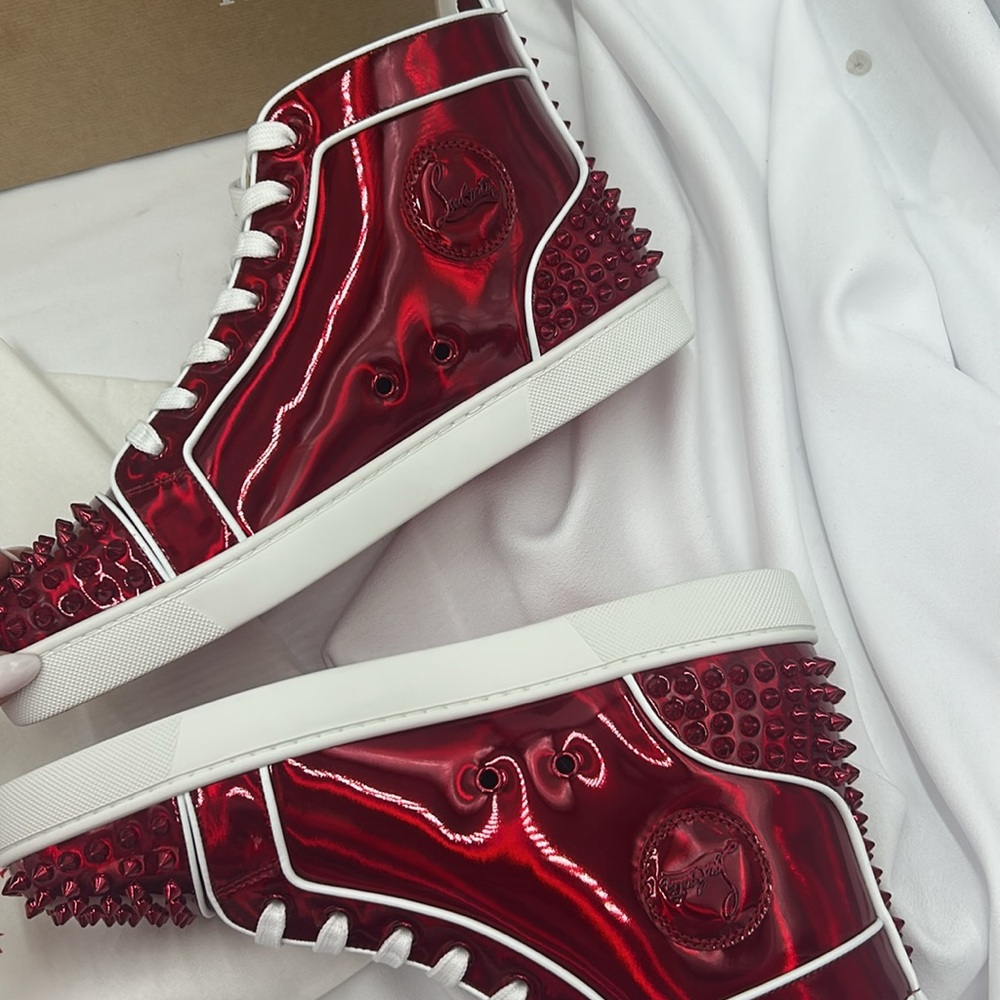 Christian Louboutin Red Spiked Sneakers - Picture 10 of 10